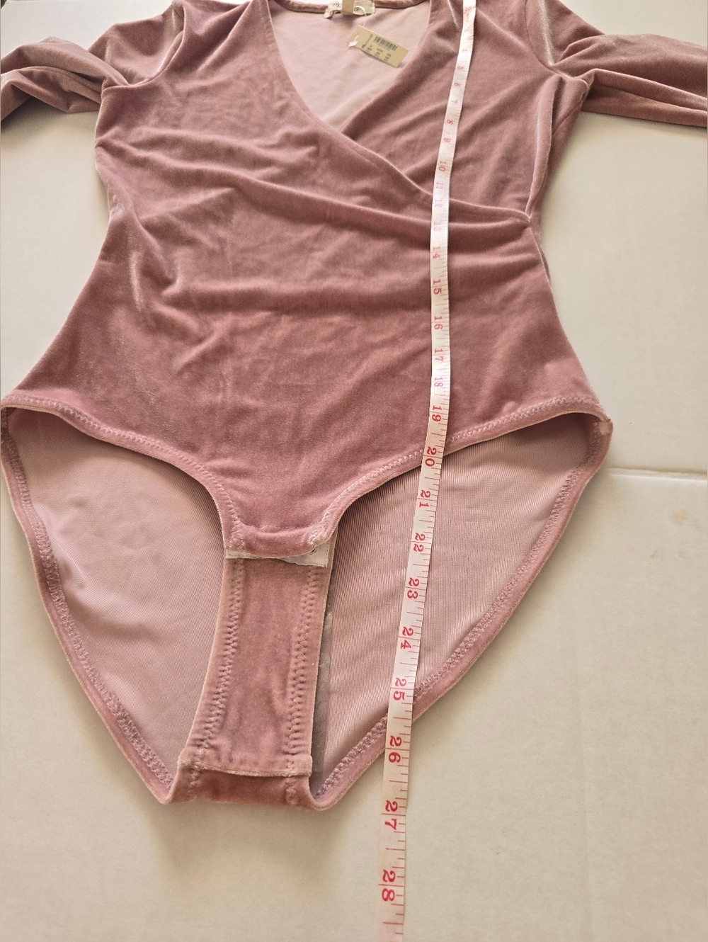 NWT Madewell Pink Velvet Overlapping Bodysuit Size XS - Picture 6 of 11